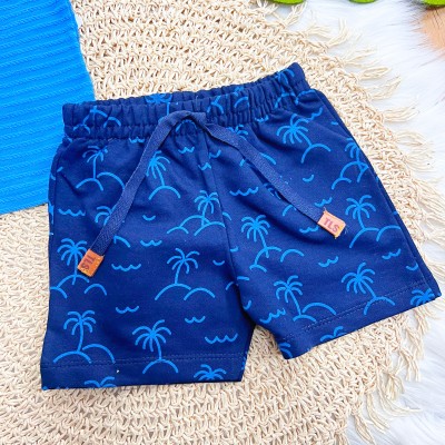 Conj. Camiseta Surf Club e Bermuda em Moletinho Coqueiros - Azul 